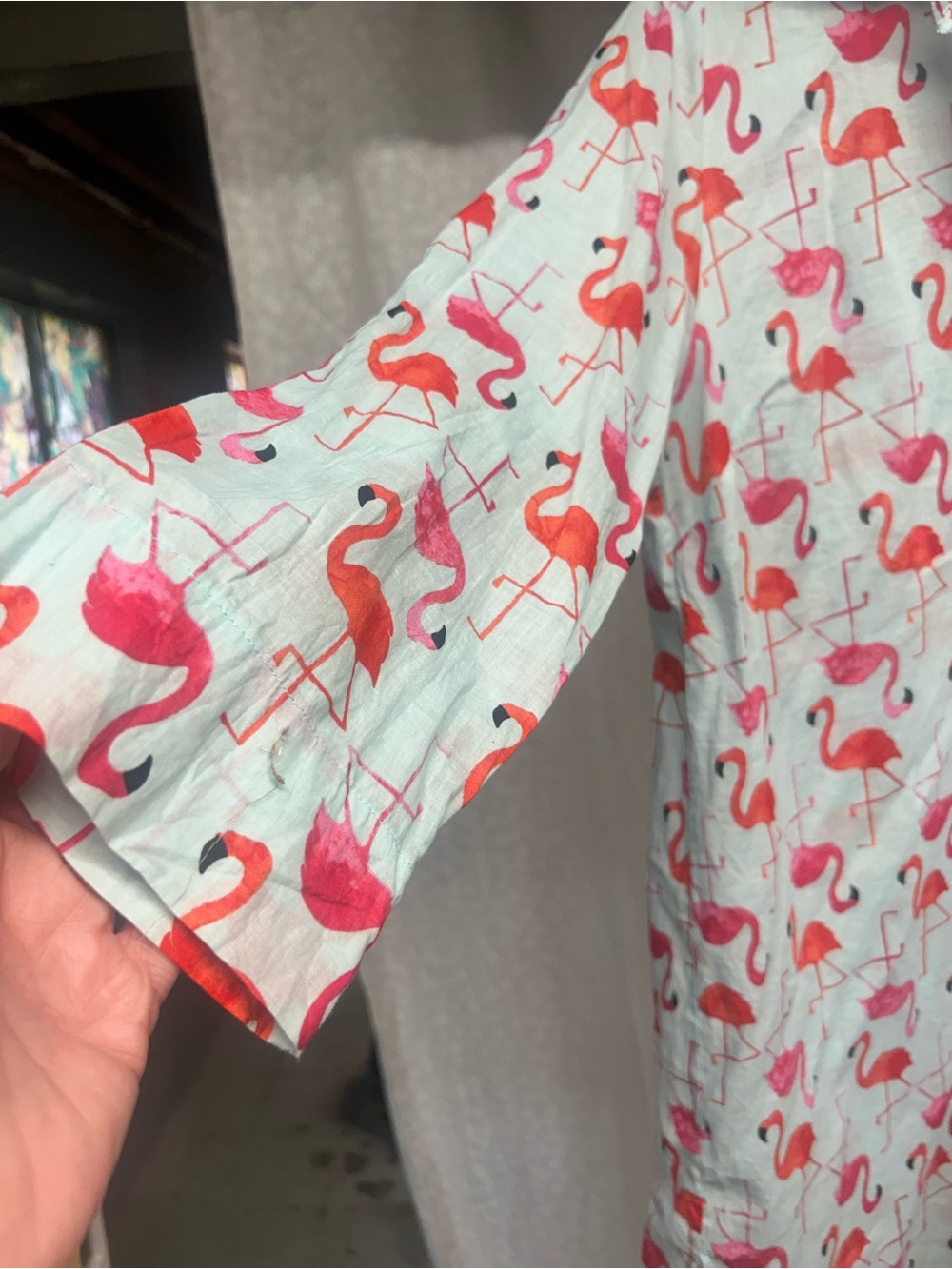 Sheer flamingo Shirtdress - Picture 3 of 3